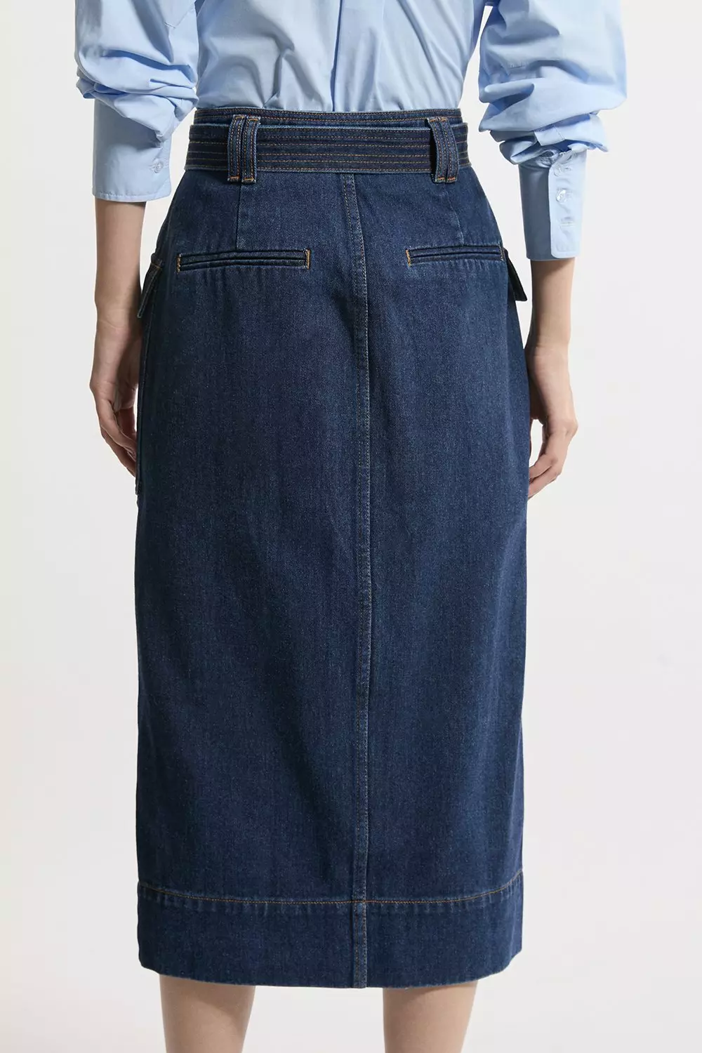 【BAON】Senpo cargo denim midi skirt Cargo Midi Skirt - Medium Wash | Levi's® US